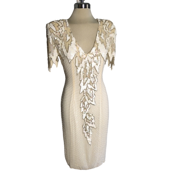 Designer Sequin Rhinestone Beaded Sequins Custom Dress Size S /M - Picture 12 of 14